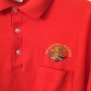 FBI National Academy (Unisex) Large Red Polo Pocket Shirt